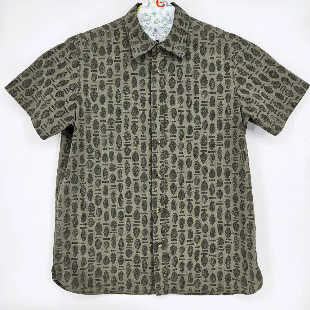 North Face‎ Shirt Mens Extra Large Green Short Sleeve Button Up Outdoors